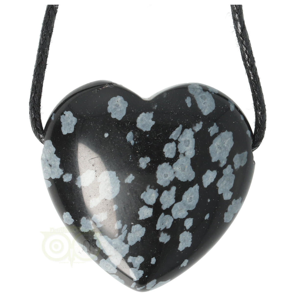 Snowflake Obsidian heart pendant No. 10 ± 3 cm
