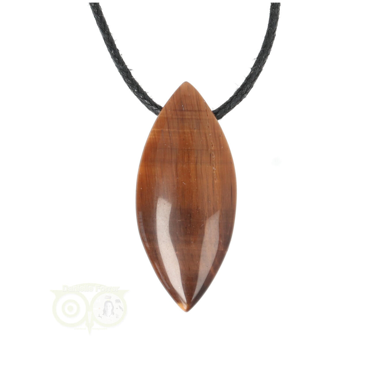 Tiger's Eye Oval-Drop Pendant #18 | Gemstone jewelry
