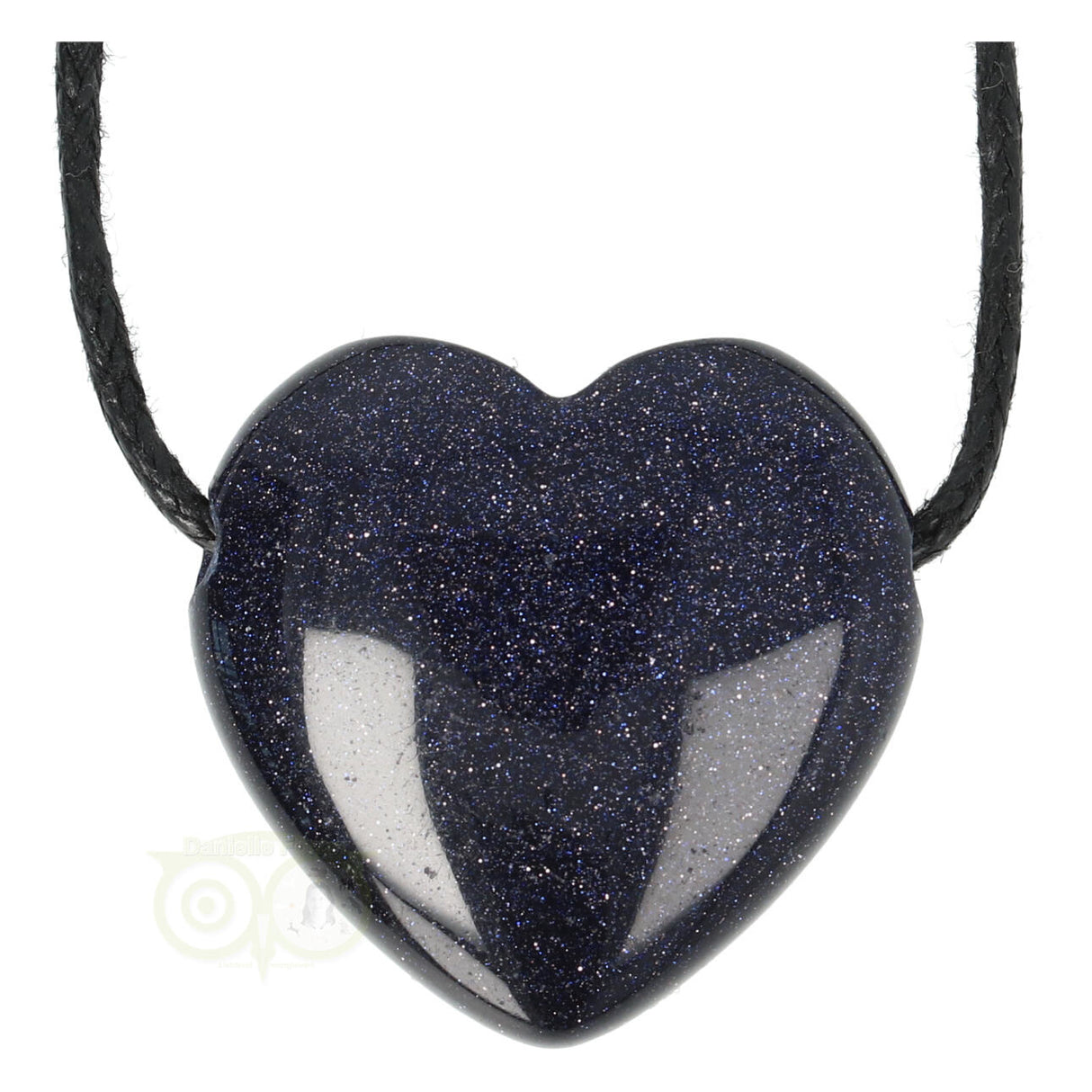 Goudsteen - Blauwe hart hanger ± 3 cm Nr 10