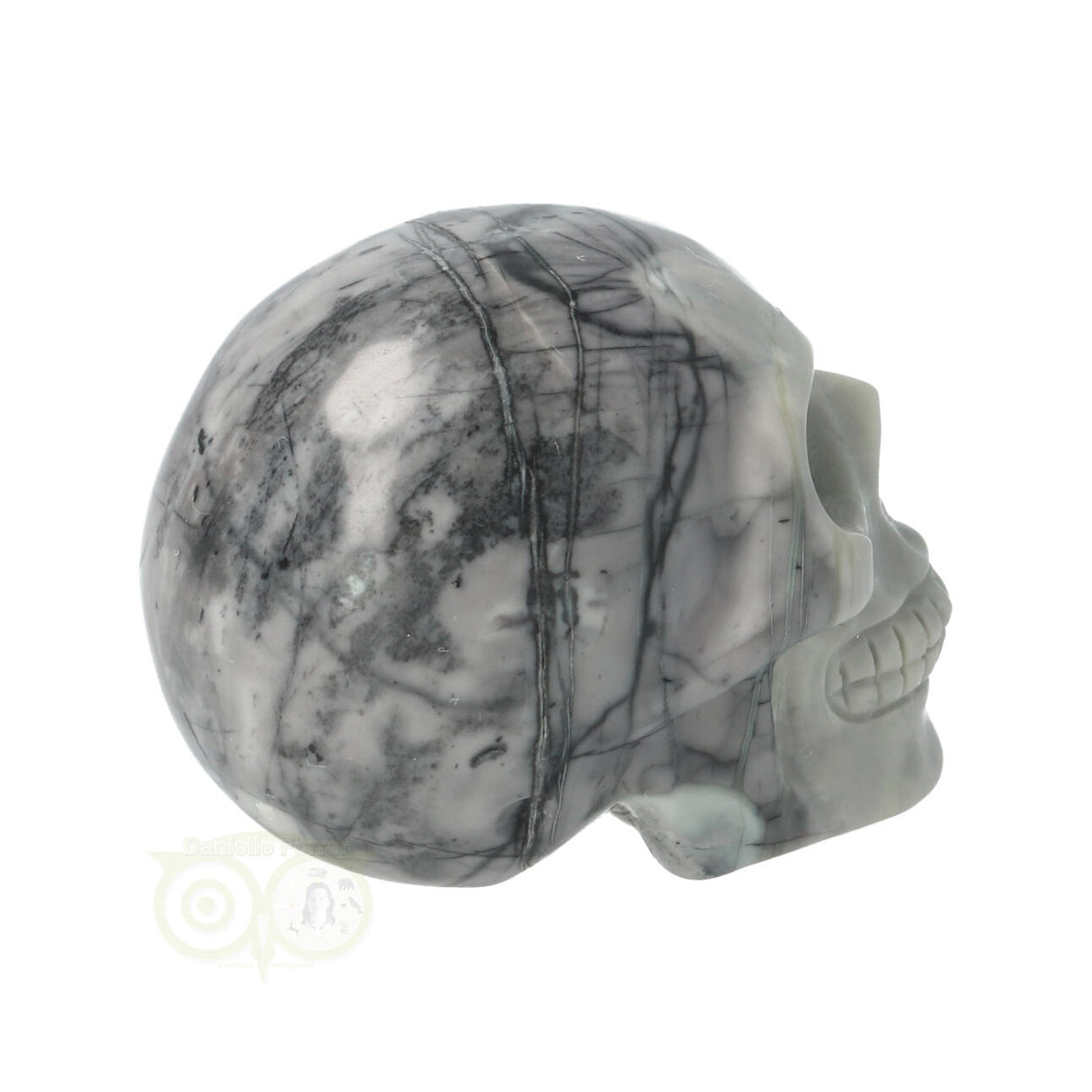 edelsteen skull jaspis carving