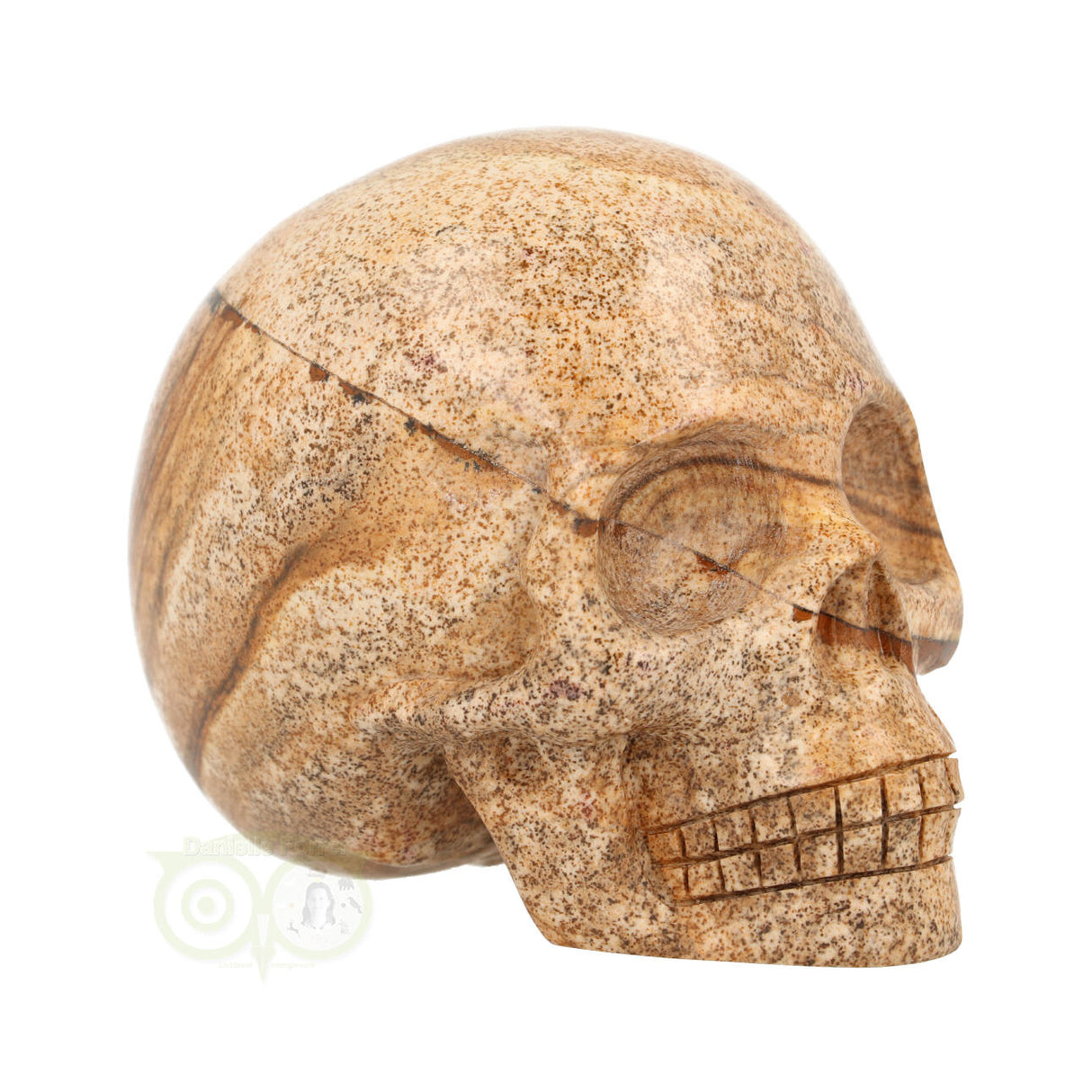 Landschaps jaspis schedel nr. 154 – 305 gram | Edelsteen skull