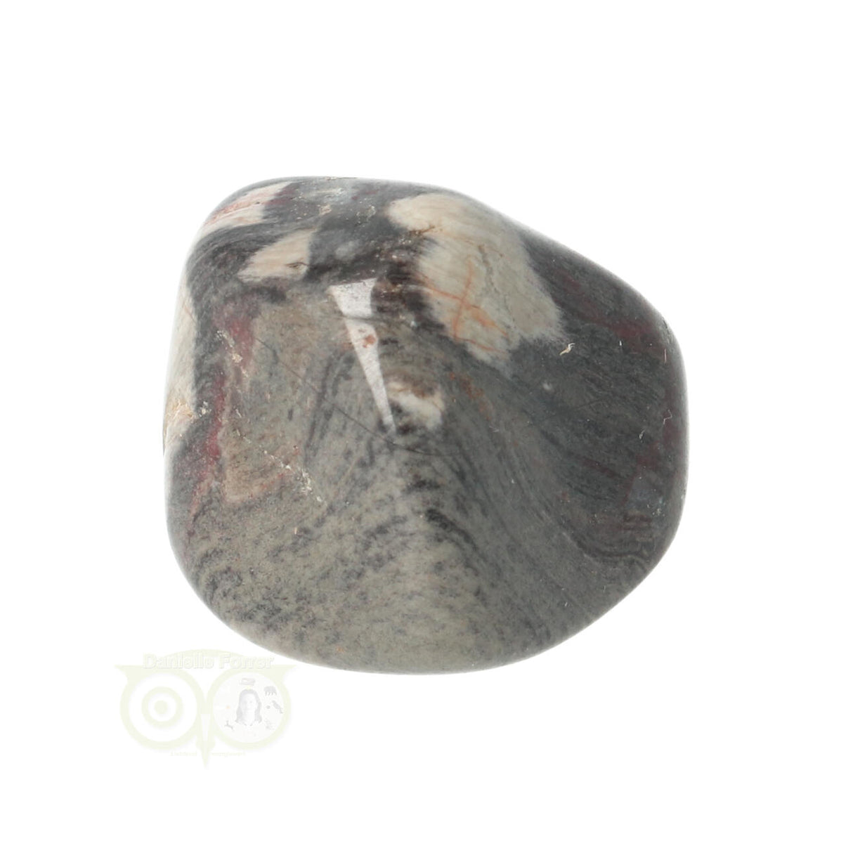 Jaspis Zilverblad trommelsteen nr. 10 - 22 gram | Edelsteen