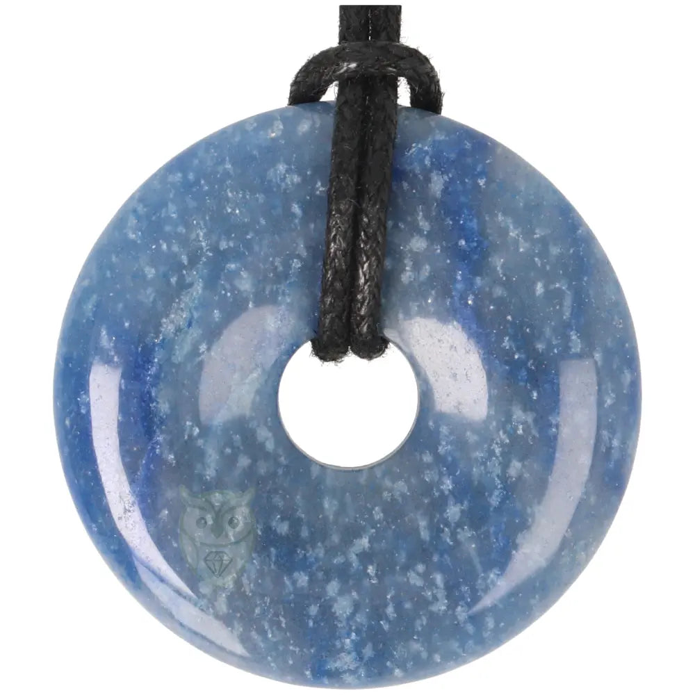 Blauwe kwarts donut hanger (Pi-stone) nr. 10 - Ø 4 cm