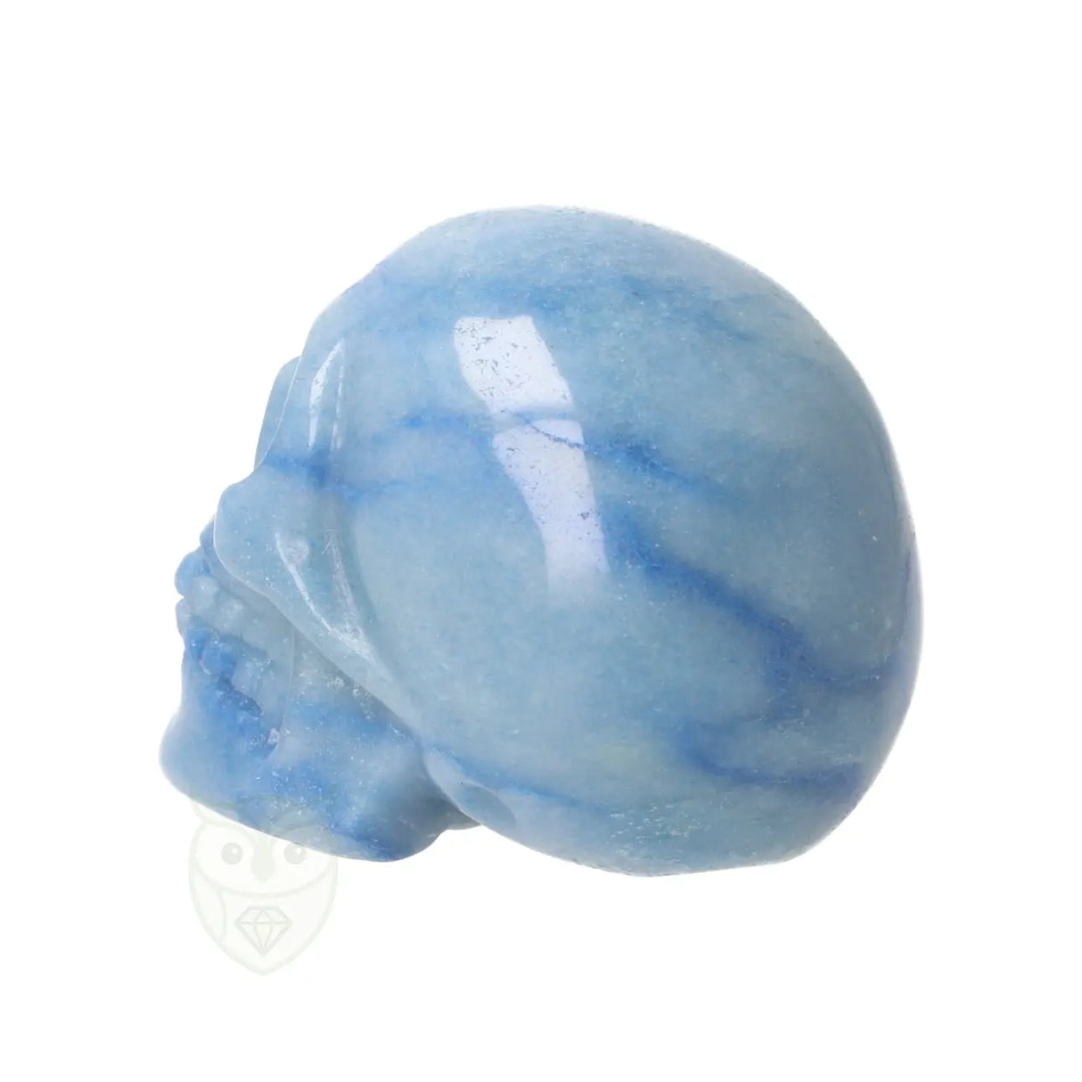 Blauwe kwarts schedel nr. 26 - 96 gram | Edelsteen skull