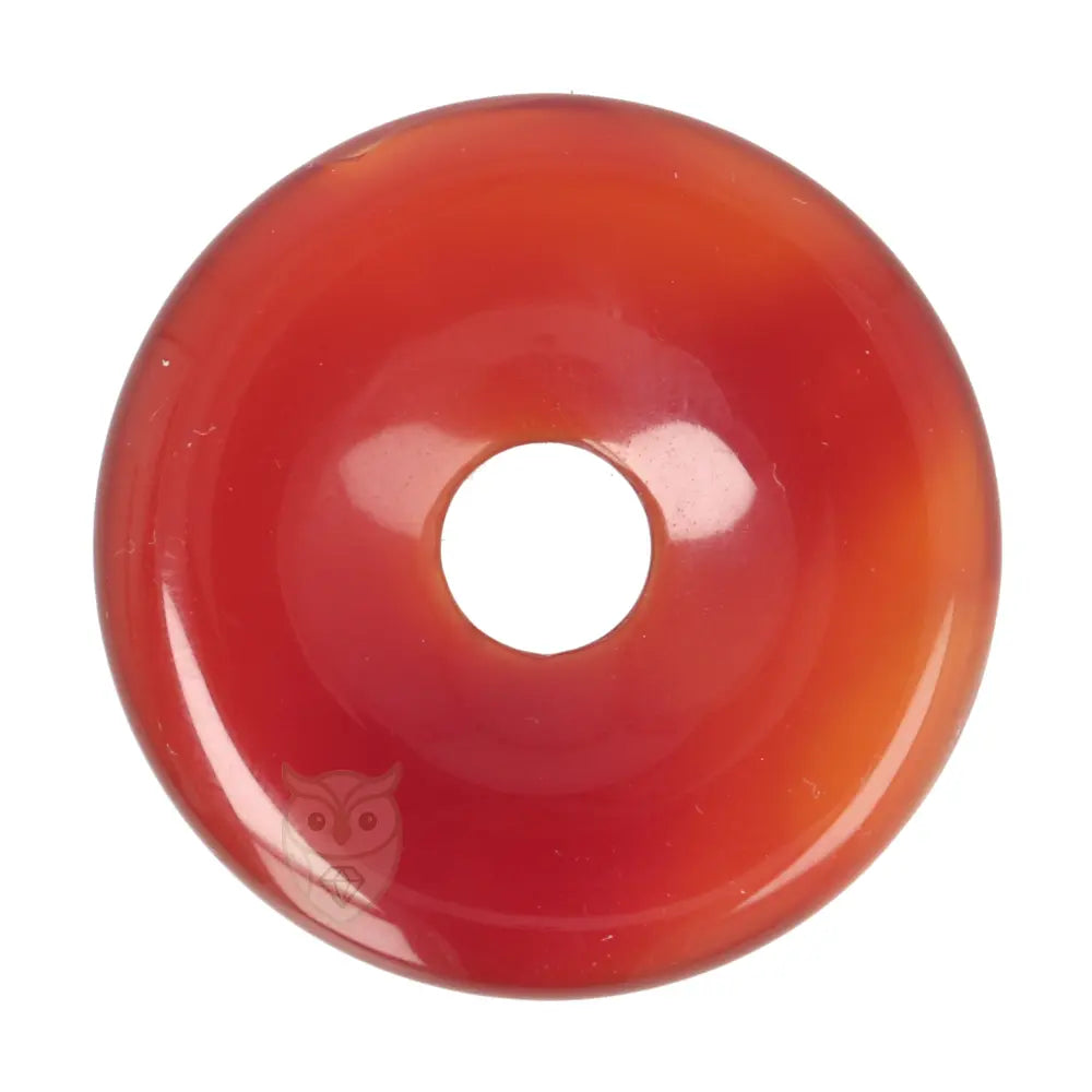 Carneool donut hanger (Pi-stone) nr. 18 - Ø 4 cm | Edelsteen sieraad
