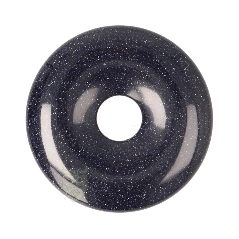 Goudsteen - Blauwe Donut hanger nr. 19 - Ø 4 cm | Edelsteen sieraad