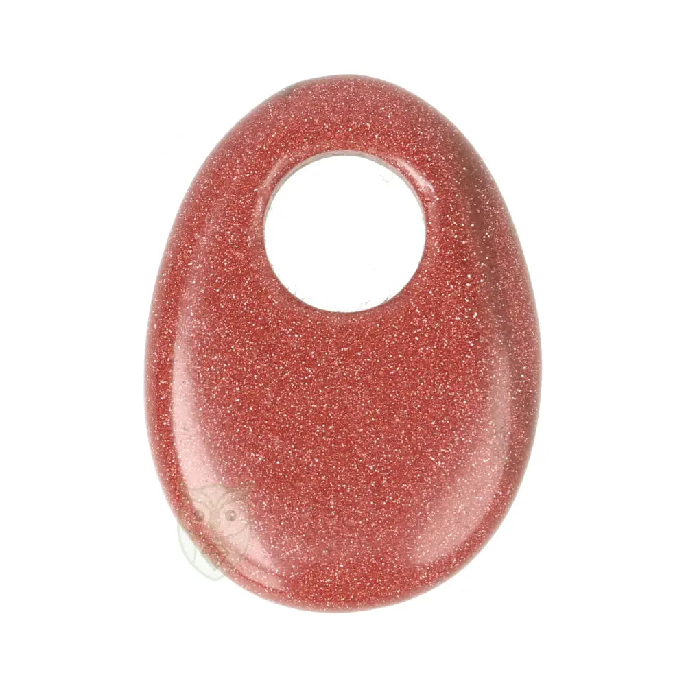 Goudsteen - Bruine ovale donut hanger nr. 11 | Edelsteen sieraad