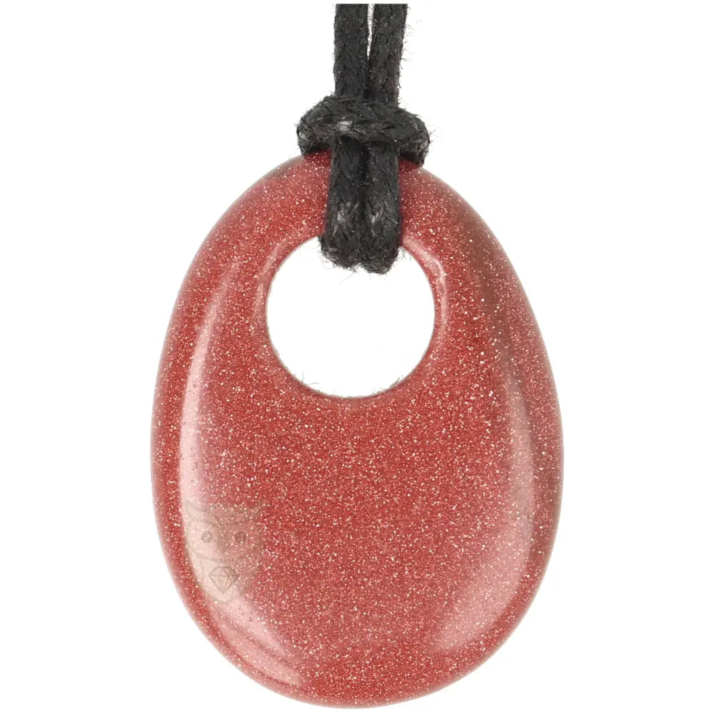 Goudsteen - Bruine ovale donut hanger nr. 11 | Edelsteen sieraad