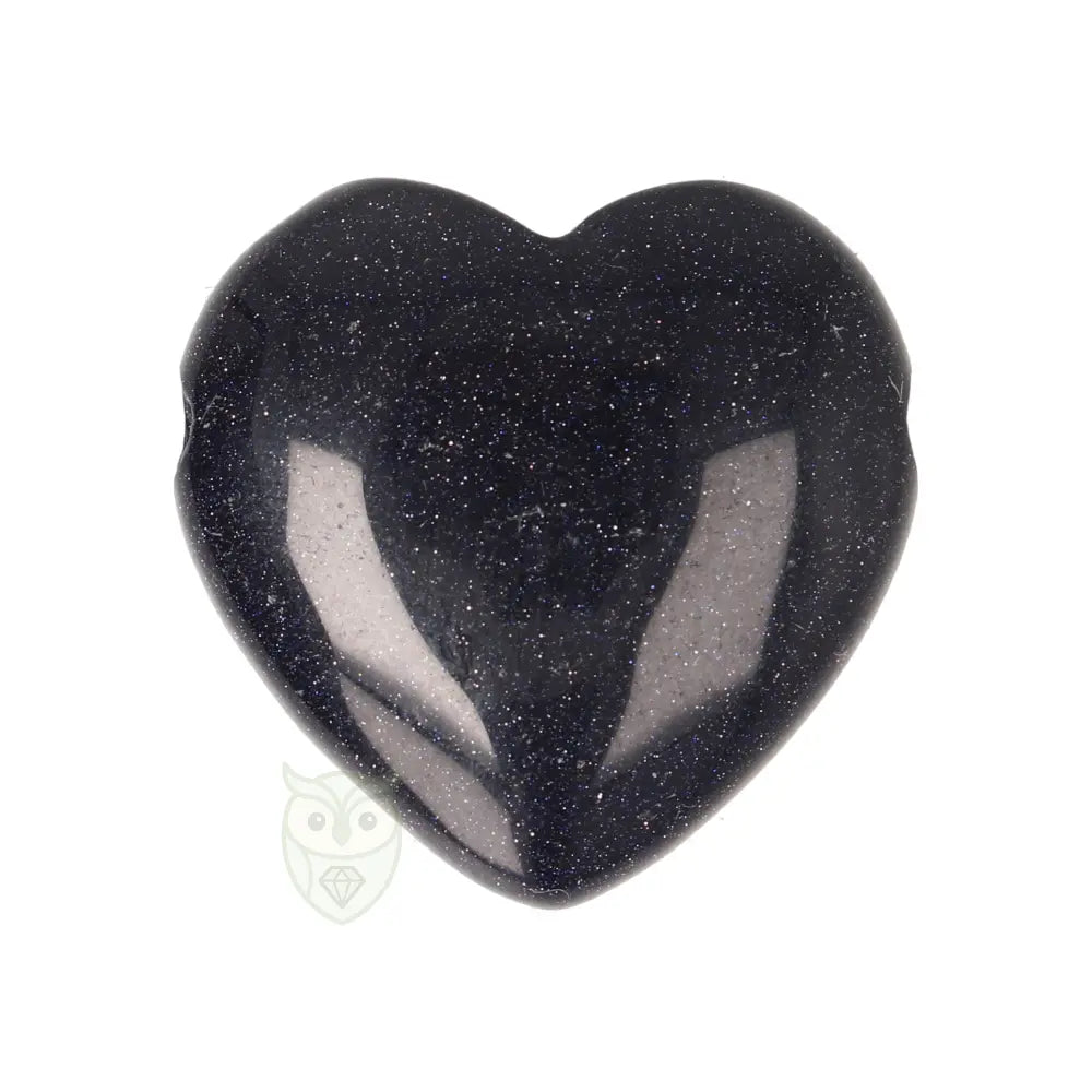 Goudsteen Blauw Hart hanger nr. 18 - ± 3 cm | Edelsteen sieraad