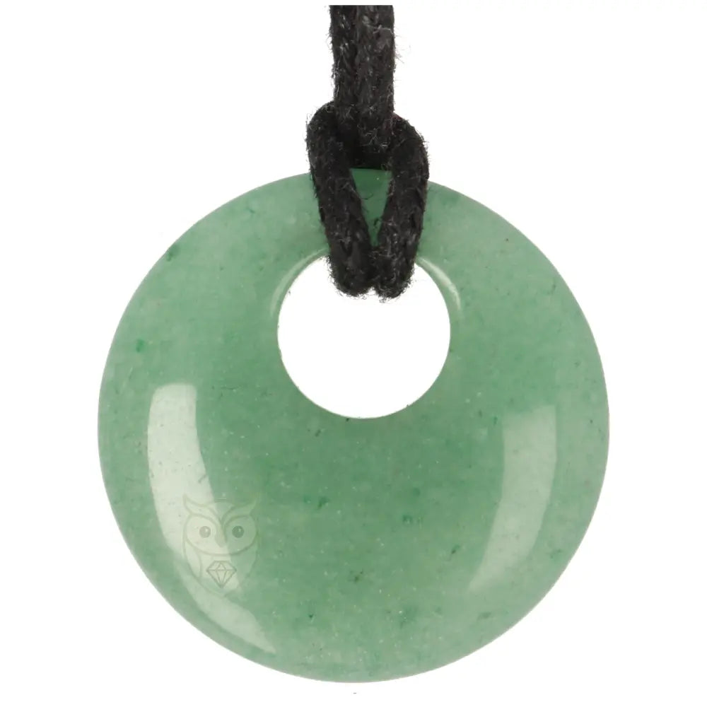 Groene aventurijn circle donut hanger nr. 14 - 10 gram | Edelsteen sieraad