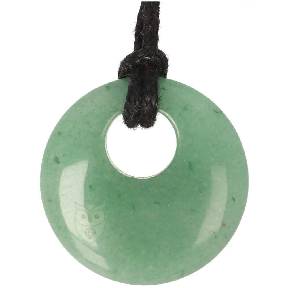 Groene aventurijn circle donut hanger nr. 14 - 10 gram | Edelsteen sieraad