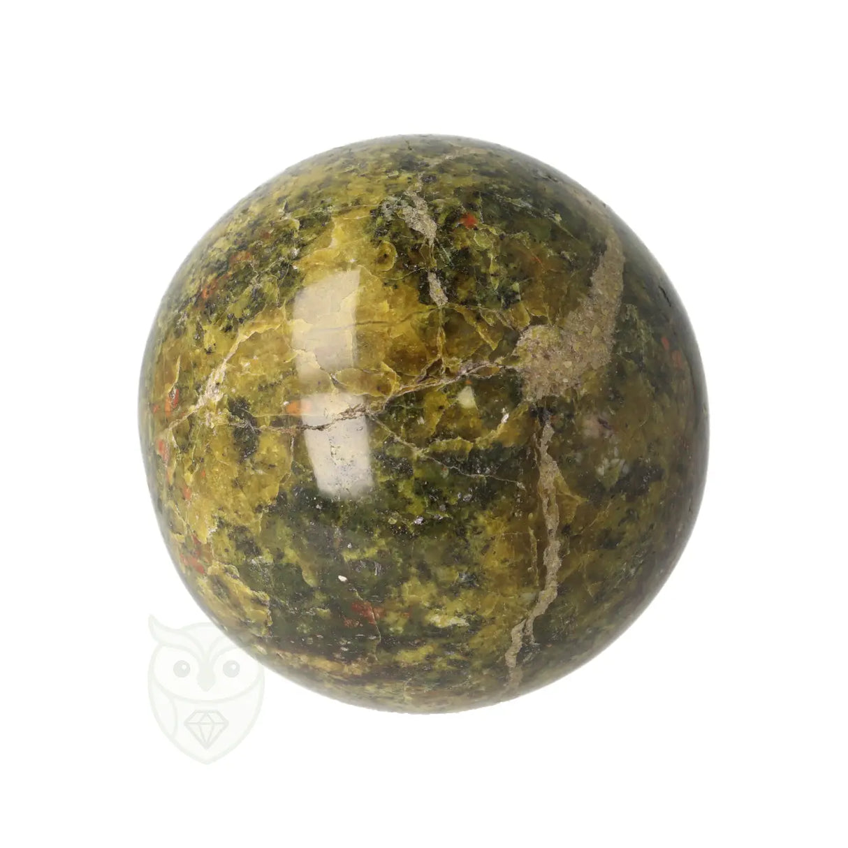 Groene opaal bol nr. 18 - 310 gram - Ø 6.38 cm | Edelsteen bol