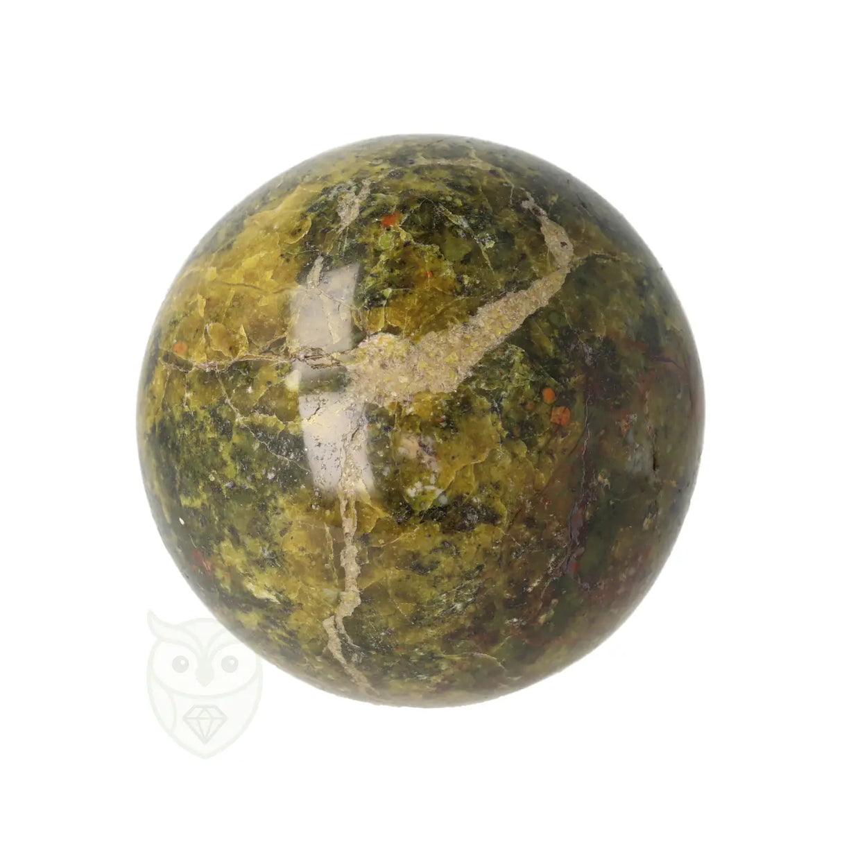 Groene opaal bol nr. 18 - 310 gram - Ø 6.38 cm | Edelsteen bol