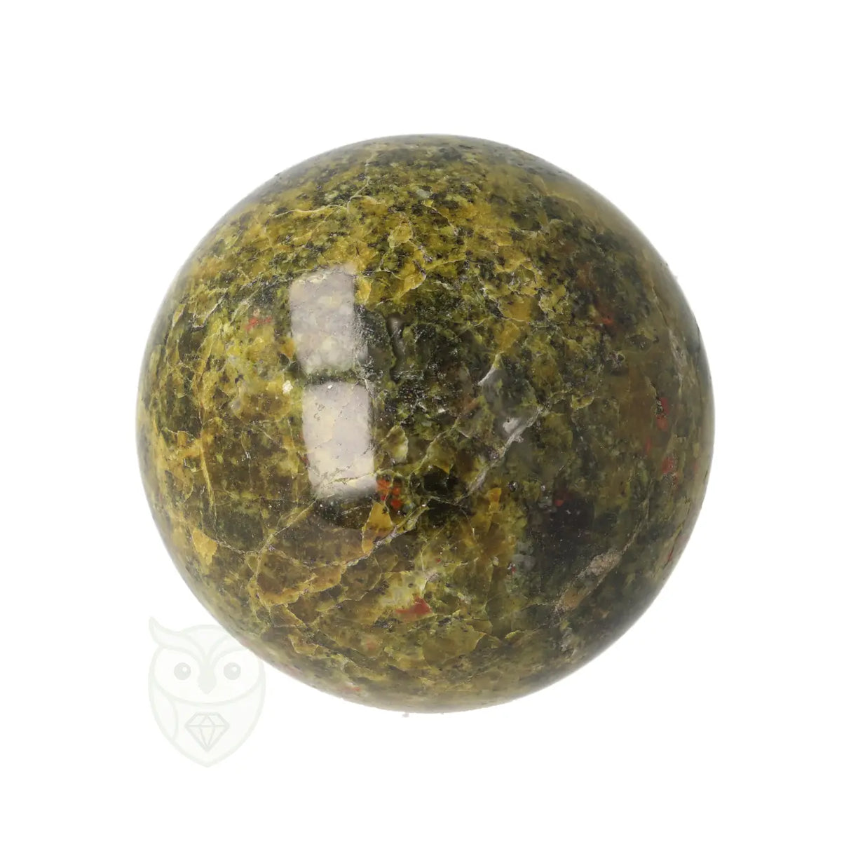 Groene opaal bol nr. 18 - 310 gram - Ø 6.38 cm | Edelsteen bol