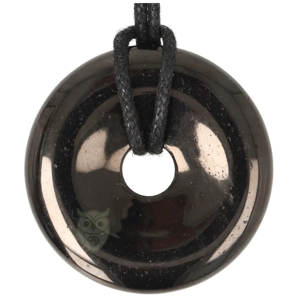 Jet ( Git - Gagaat ) donut (Pi-Stone) Nr 18 - Ø4 cm | Edelsteen sieraad