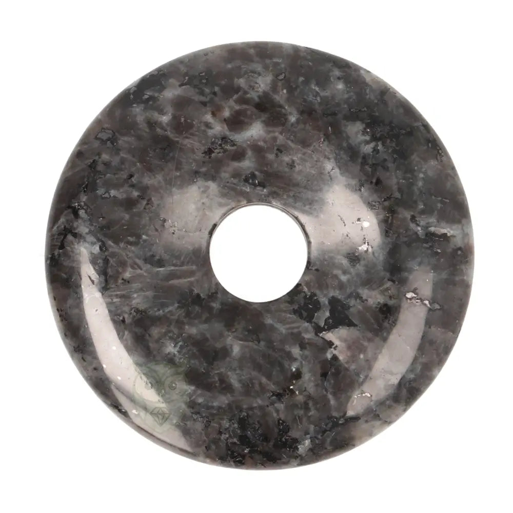 Larvikiet (Noorse Maansteen) donut hanger nr. 22 - Ø 4 cm | Edelsteen sieraad