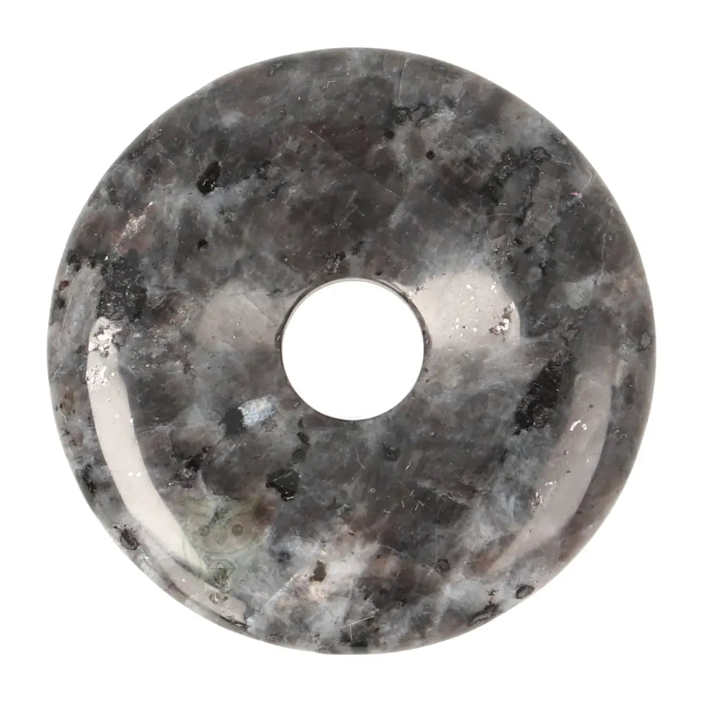 Larvikiet (Noorse Maansteen) donut hanger nr. 23 - Ø 4 cm | Edelsteen sieraad