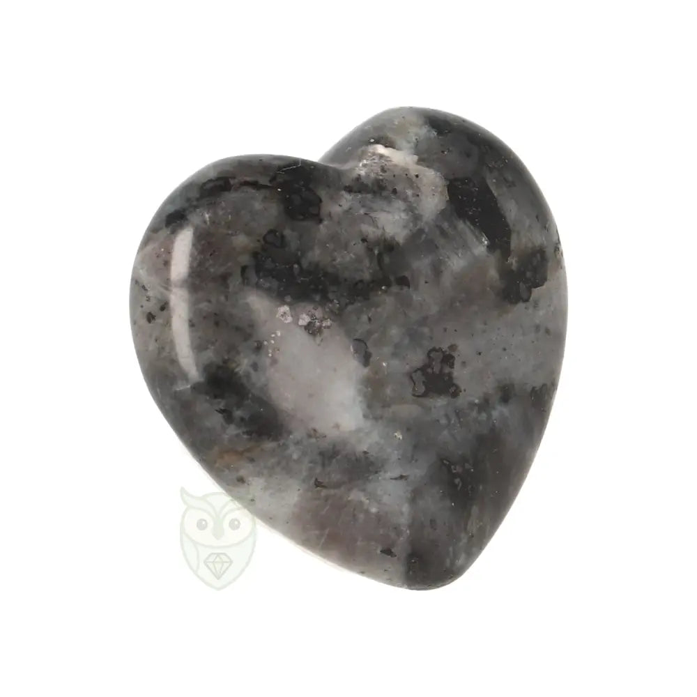 Larvikiet hart ± 3 cm nr. 8 - 16 gram | Edelsteen hart