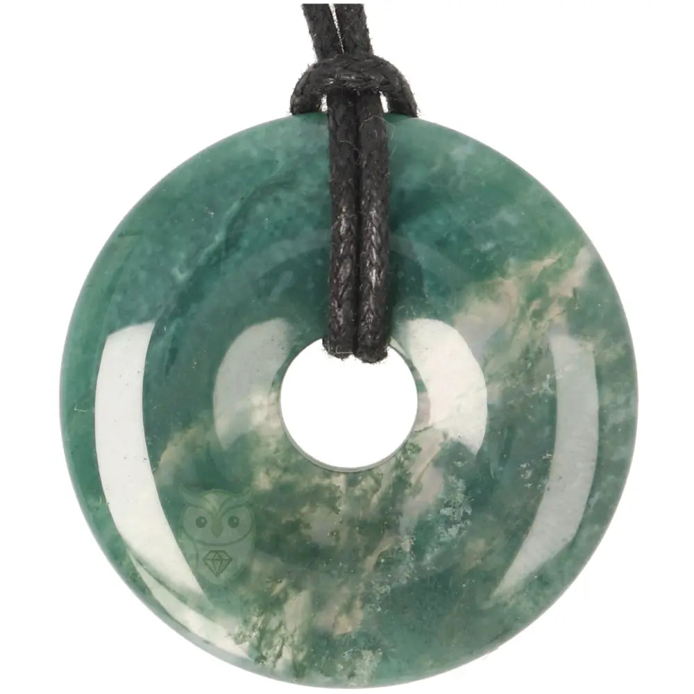 Mosagaat donut hanger (Pi-stone) nr. 18- Ø 4 cm | Edelsteen sieraad