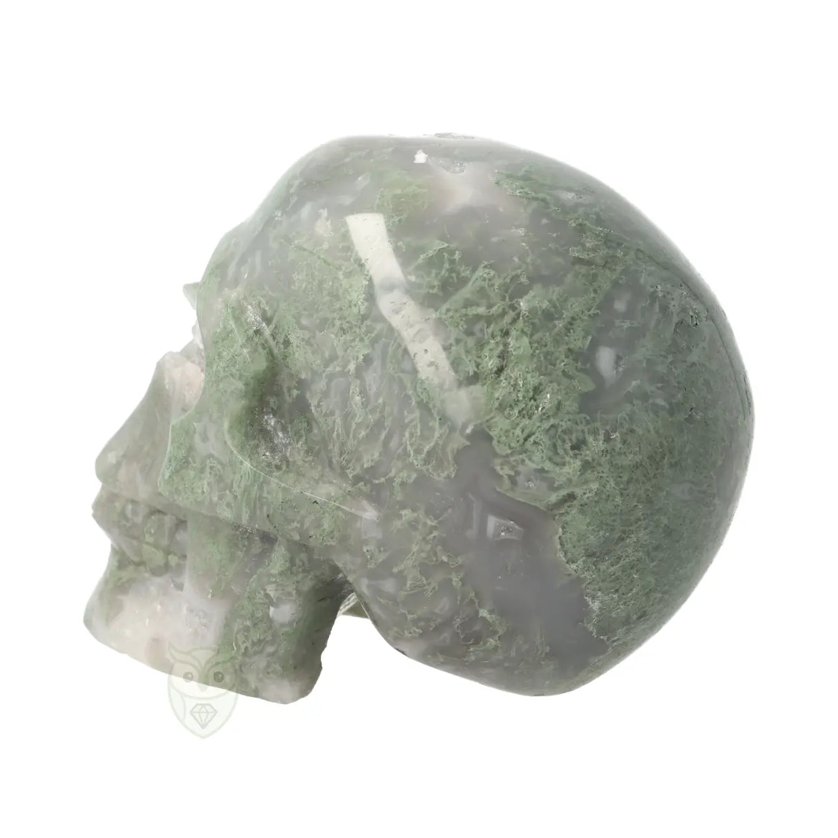 Mosagaat schedel nr. 265 - 909 gram | Edelsteen skull