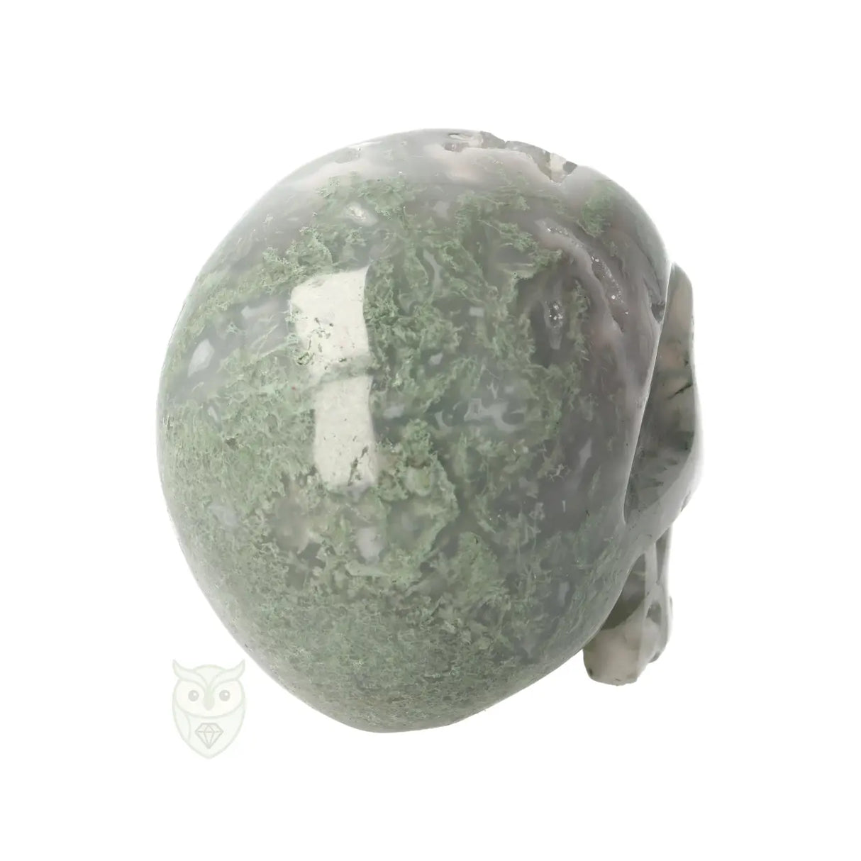 Mosagaat schedel nr. 265 - 909 gram | Edelsteen skull
