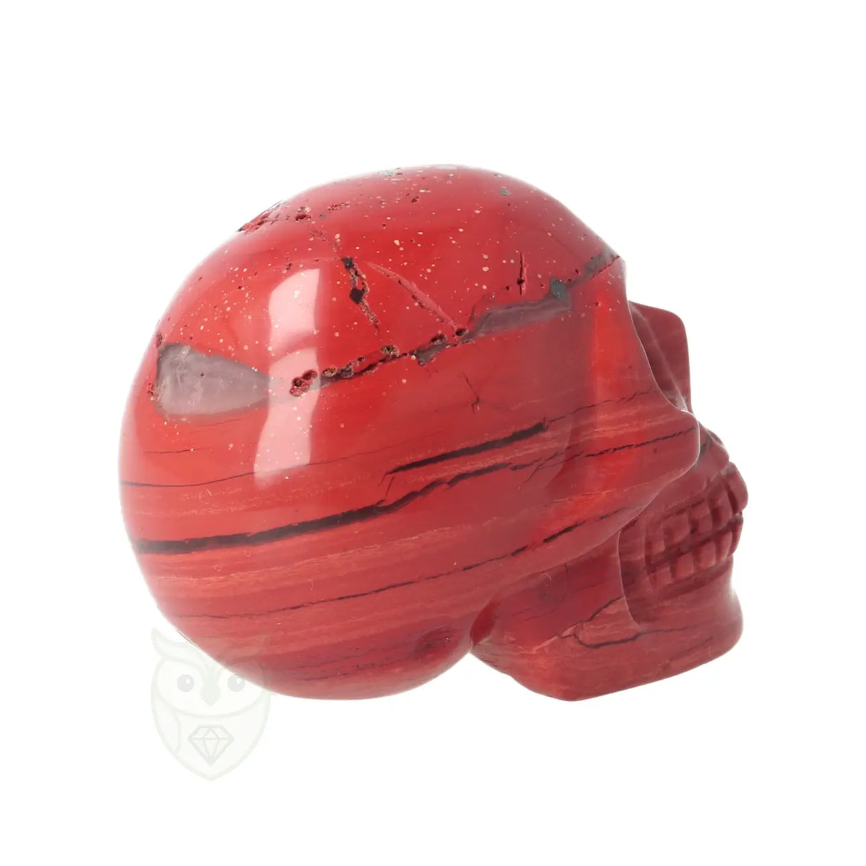 Rode jaspis schedel nr. 19 - 99 gram | Edelstenen schedel