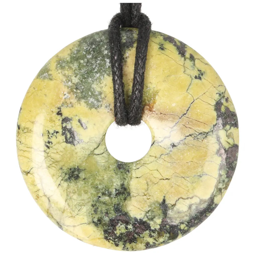 Serpentijn donut hanger nr. 14 - Ø 4 cm | Edelsteen sieraad