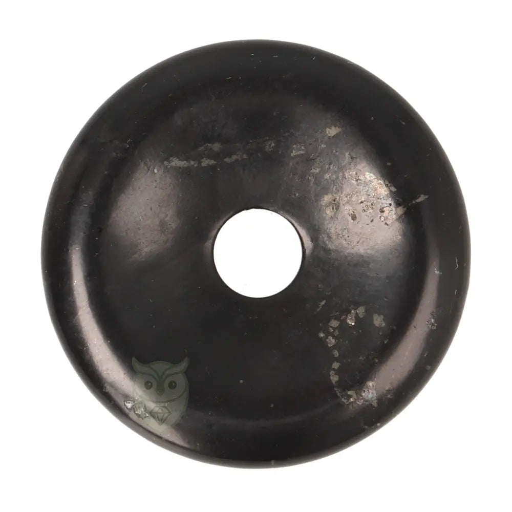 Shungiet donut hanger nr. 10 - Ø 4 cm | Edelsteen sieraad