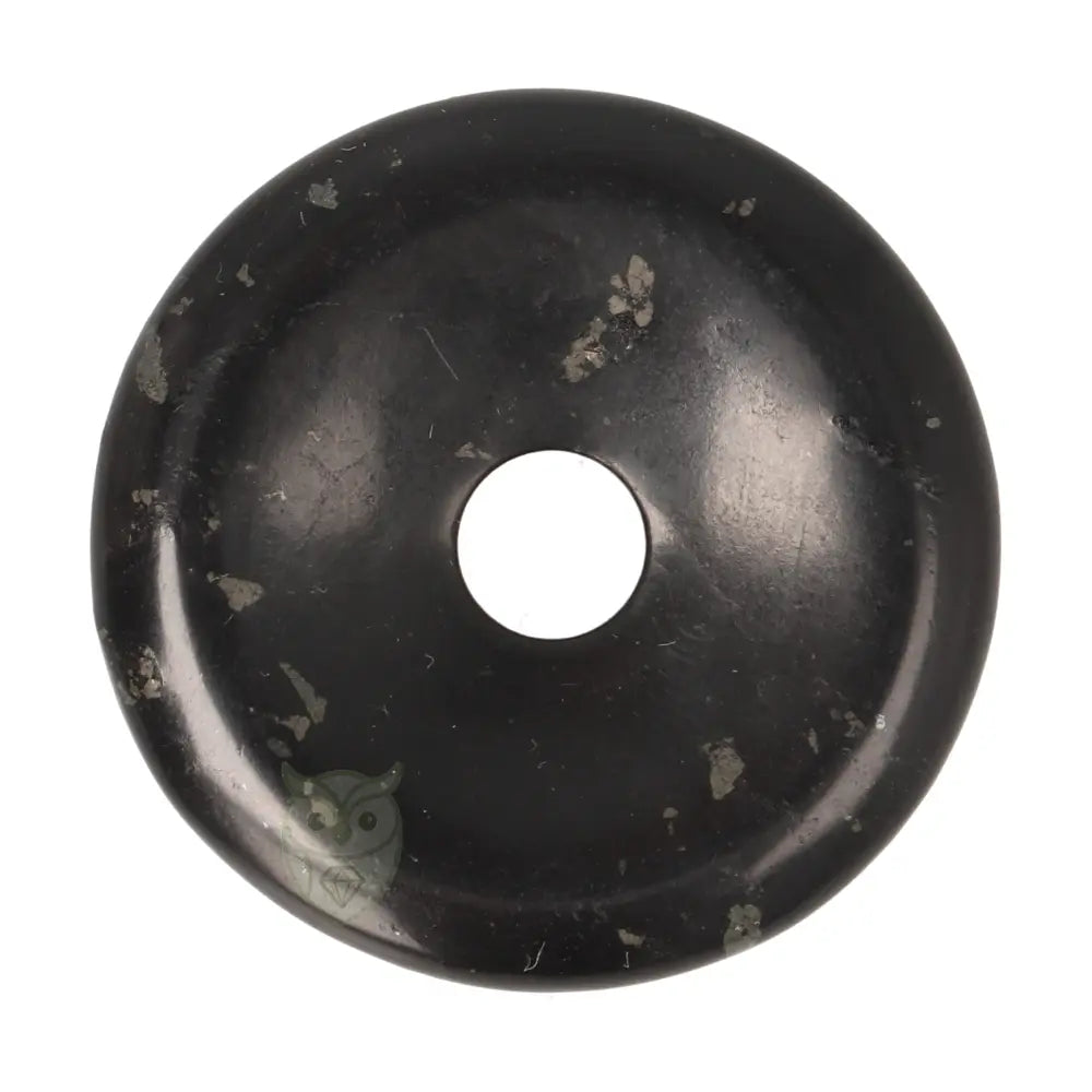 Shungiet donut hanger nr. 9 - Ø 4 cm | Edelsteen sieraad