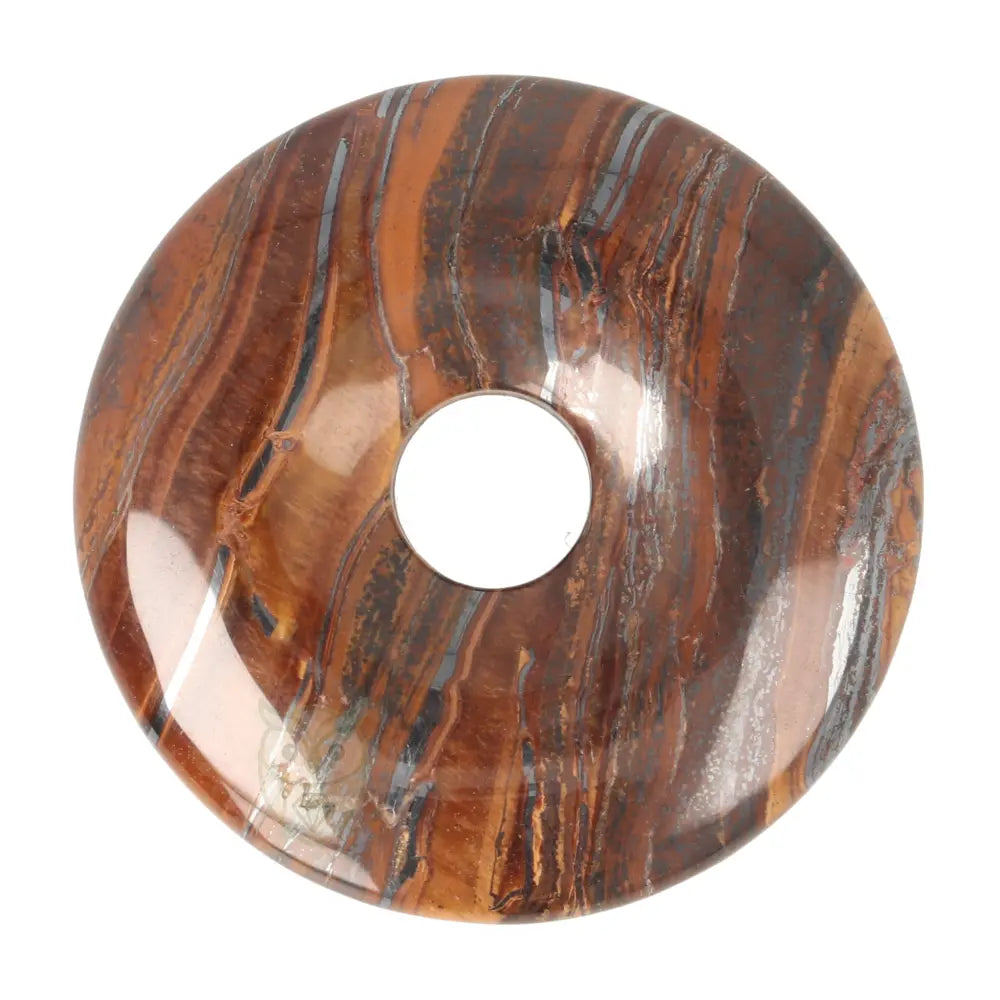 Tijgerijzer donut hanger nr. 9 - Ø 4 cm | Edelsteen sieraad