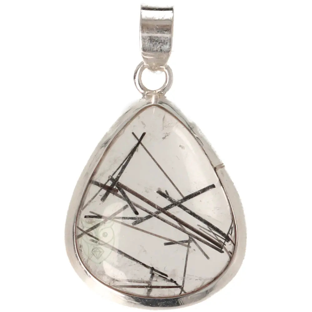 Toermalijnkwarts zilveren hanger nr. 22 - 9 gram | Edelsteen sieraad