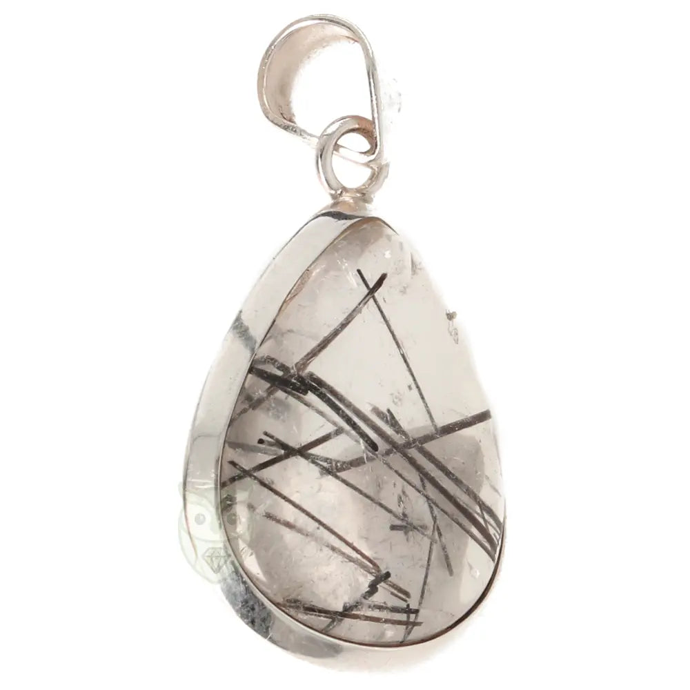 Toermalijnkwarts zilveren hanger nr. 22 - 9 gram | Edelsteen sieraad
