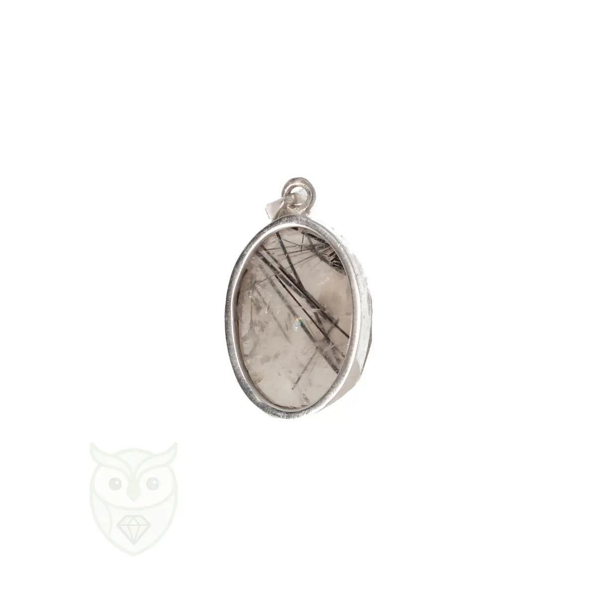 Toermalijnkwarts zilveren hanger nr. 27 - 6 gram | Edelsteen sieraad