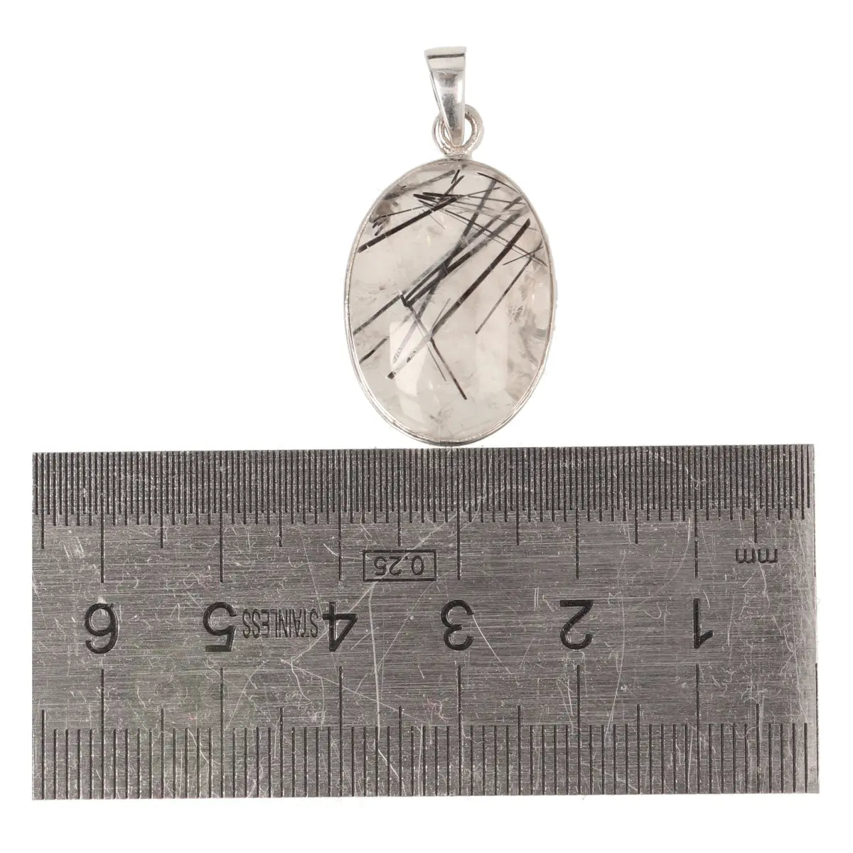 Toermalijnkwarts zilveren hanger nr. 27 - 6 gram | Edelsteen sieraad