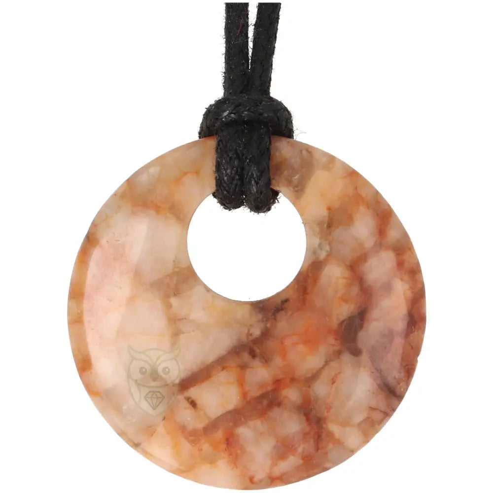 Veldspaat circle donut hanger nr. 19 - 6 gram | Edelsteen sieraad