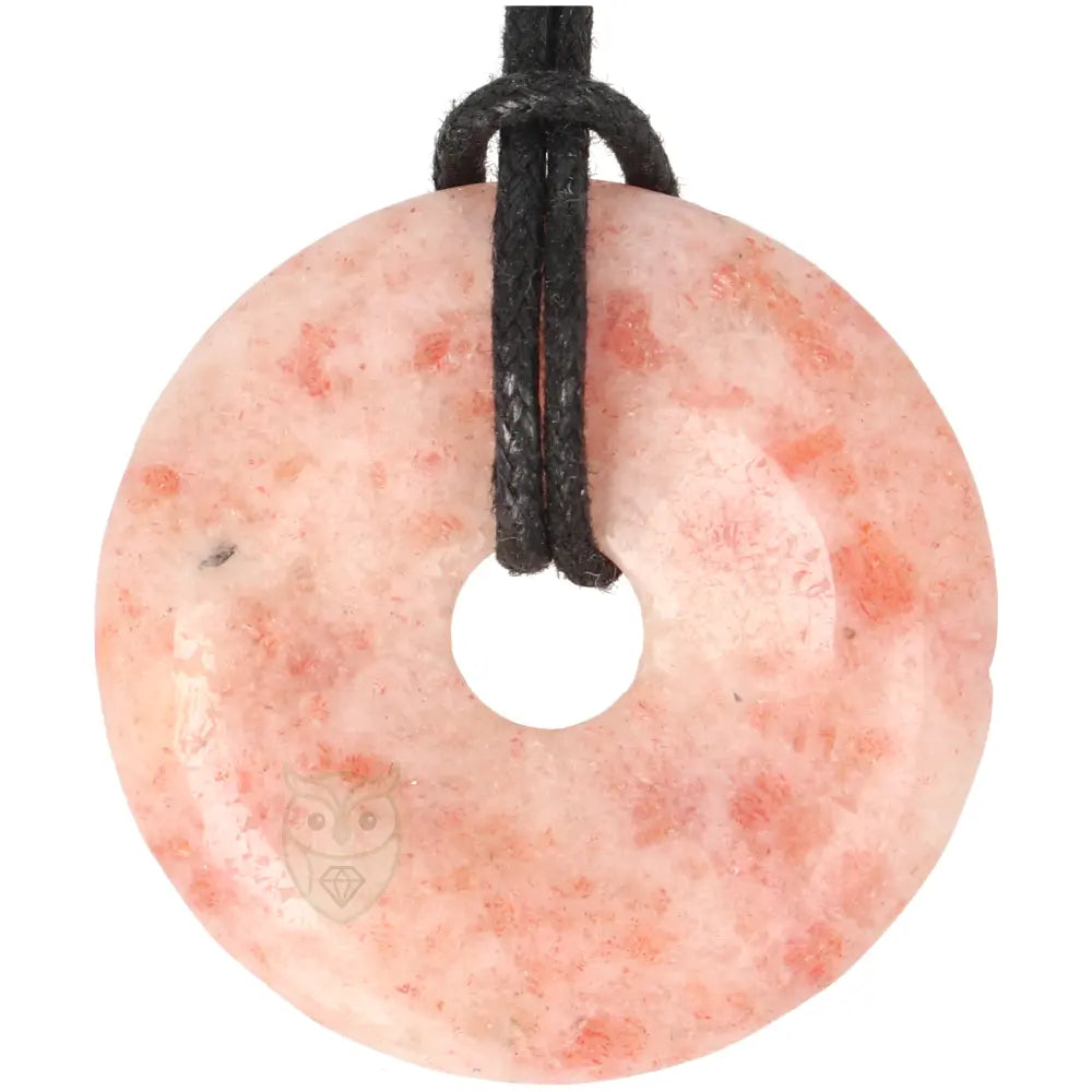 Zonnesteen donut hanger nr. 10 - Ø 4 cm | Edelsteen sieraad