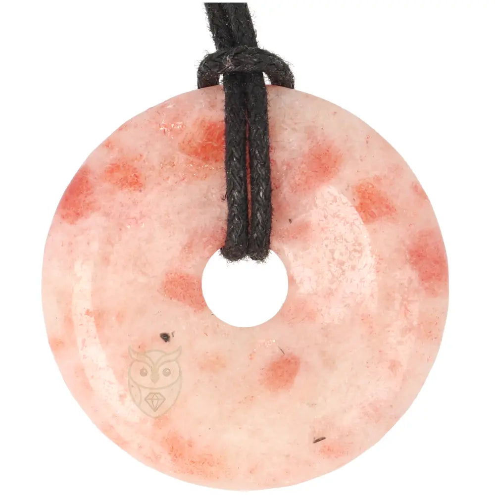 Zonnesteen donut hanger nr. 12 - Ø 4 cm | Edelsteen sieraad