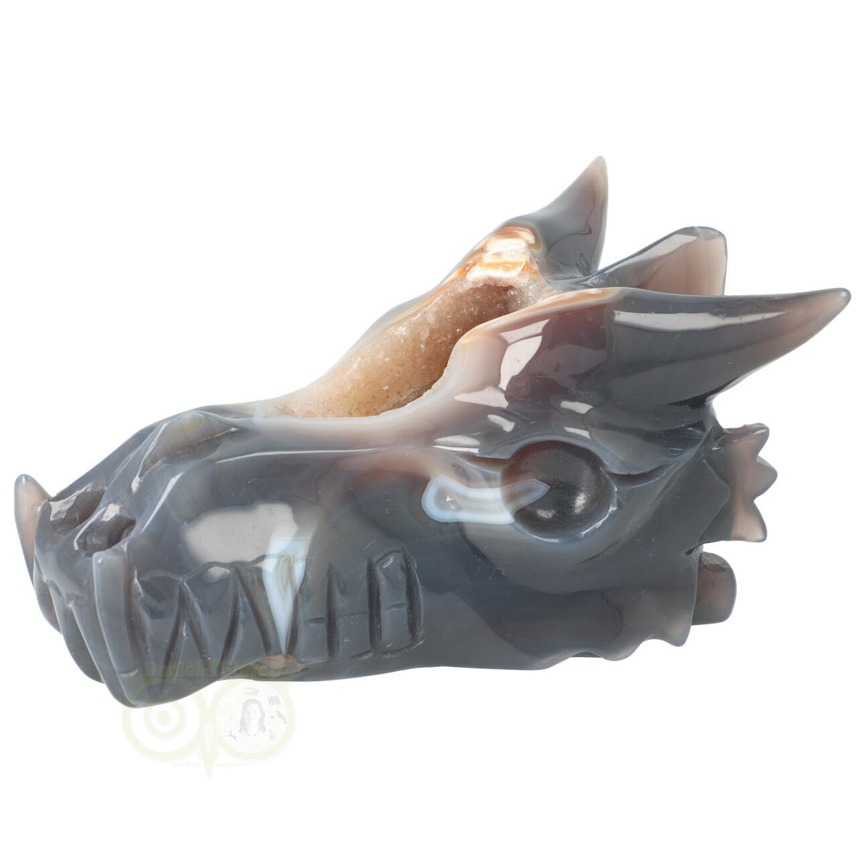 Agaat Chalcedoon Geode Drakenschedel 952 gram