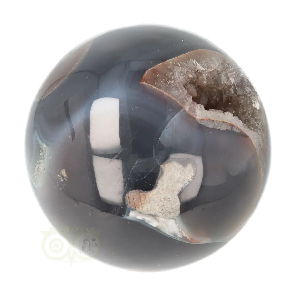 Agaat Druzy geode bol Nr 12 - Ø 7.82 cm