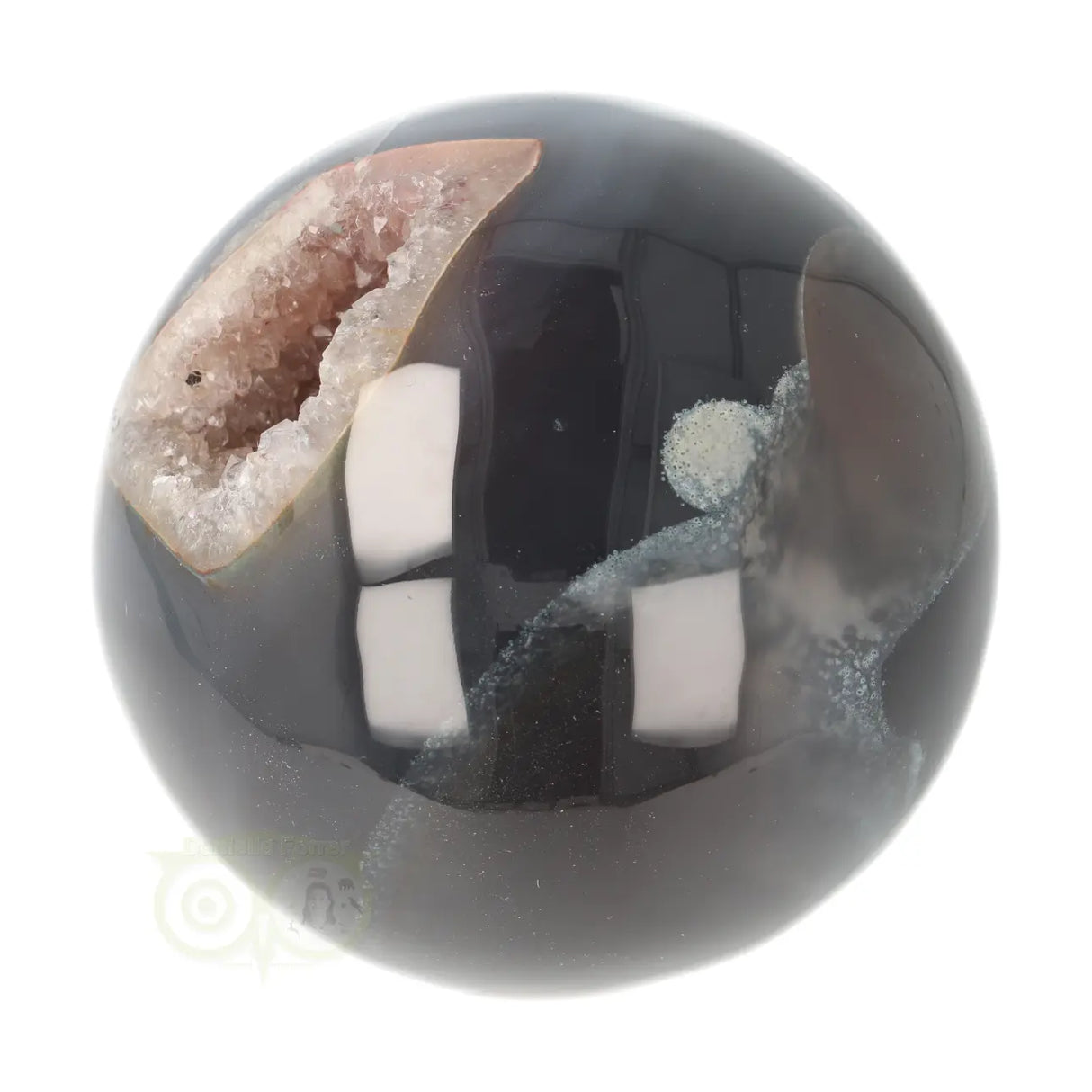 Agaat Druzy geode bol Nr 12 - Ø 7.82 cm