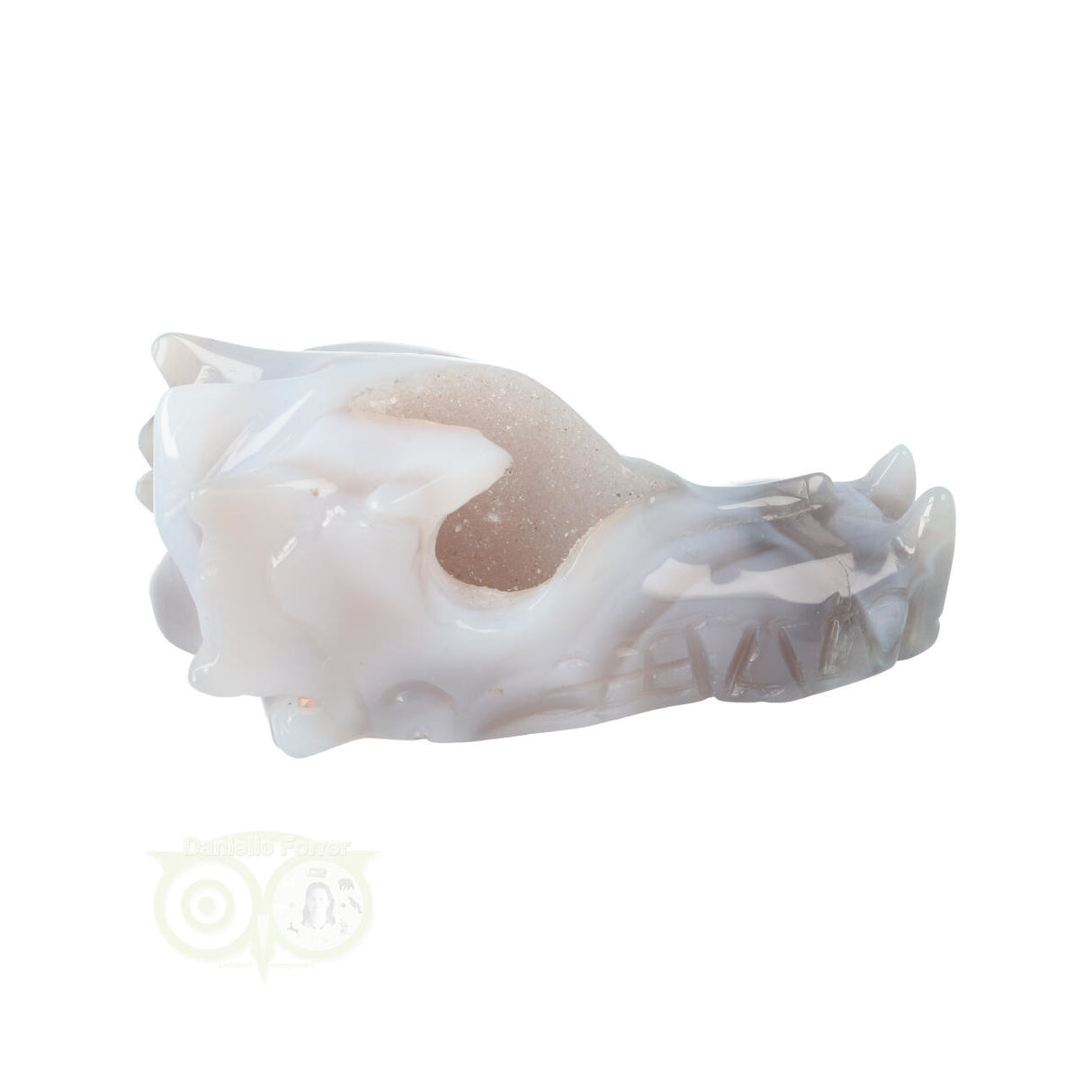 Agaat draken schedel 157 gram met natuurlijke patronen