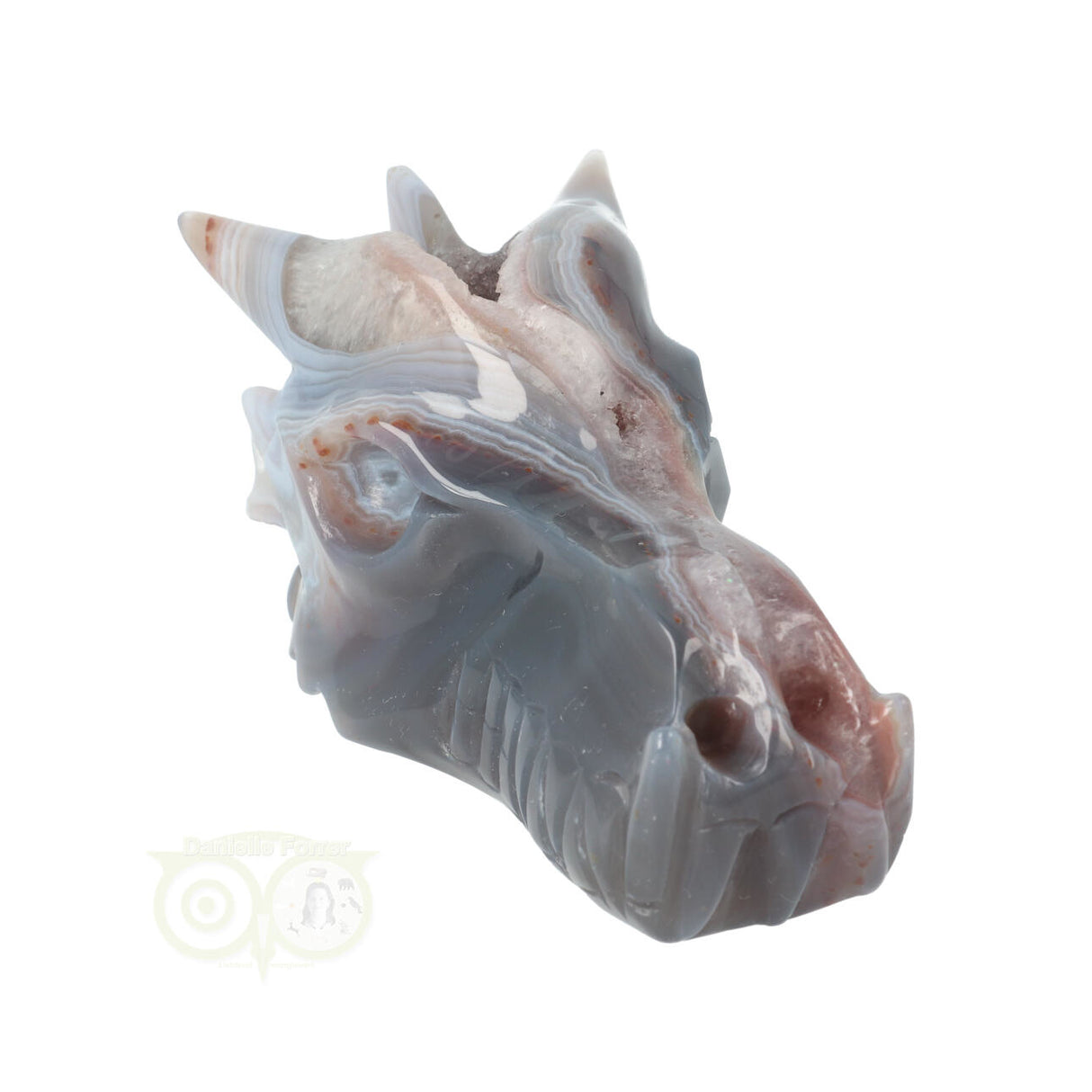 Agate Geode Dragon Skull 596 grams