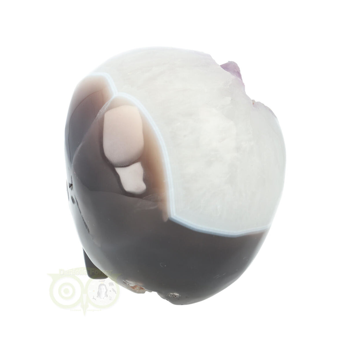 Agaat kristallen schedel 845 gram