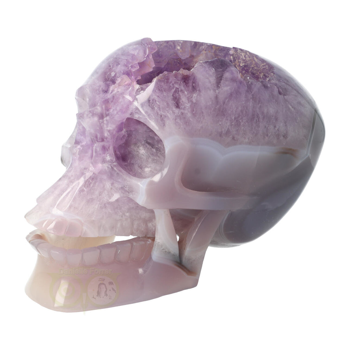 Amethist - Agaat Geode kristallen schedel 3.9 kg