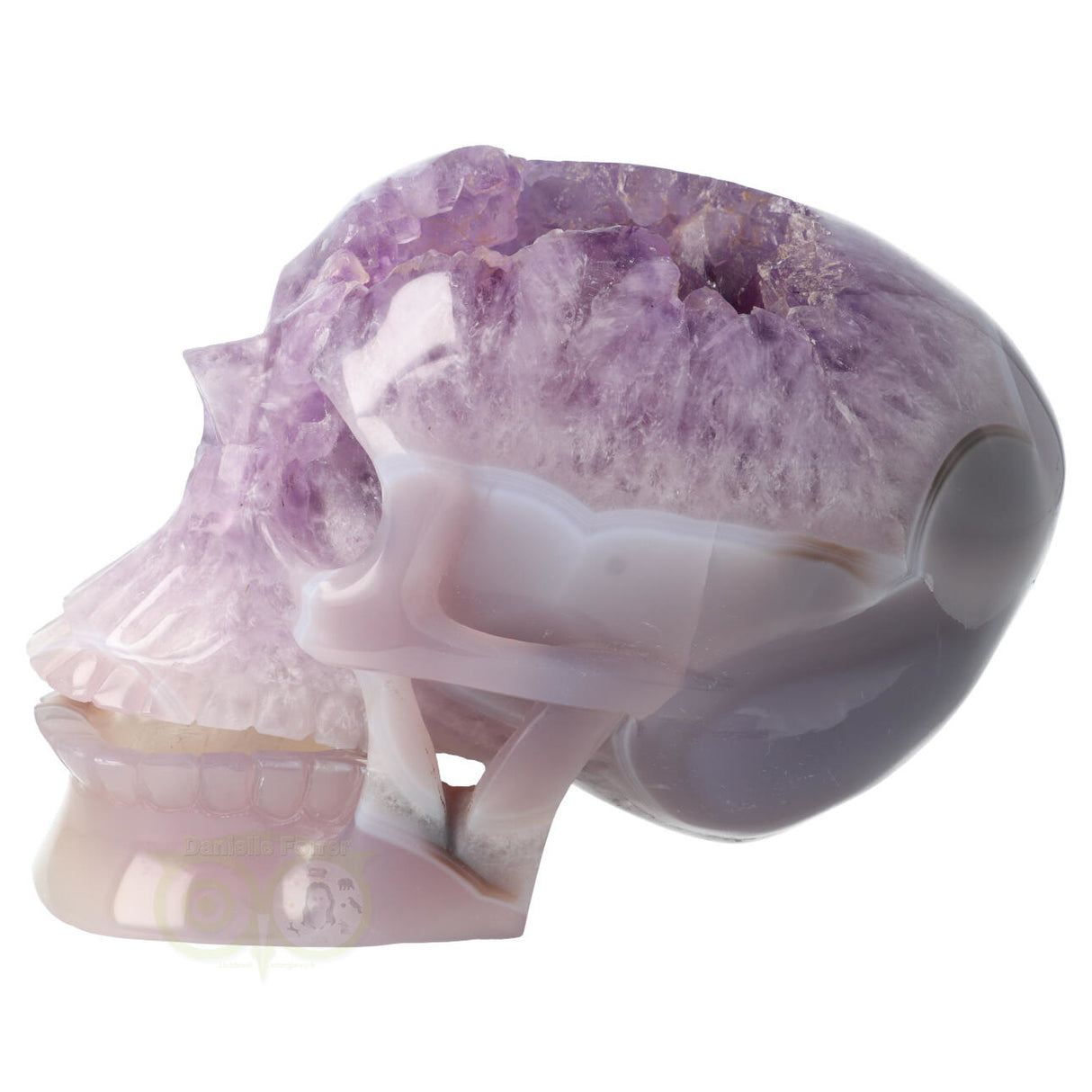 Amethist - Agaat Geode kristallen schedel 3.9 kg