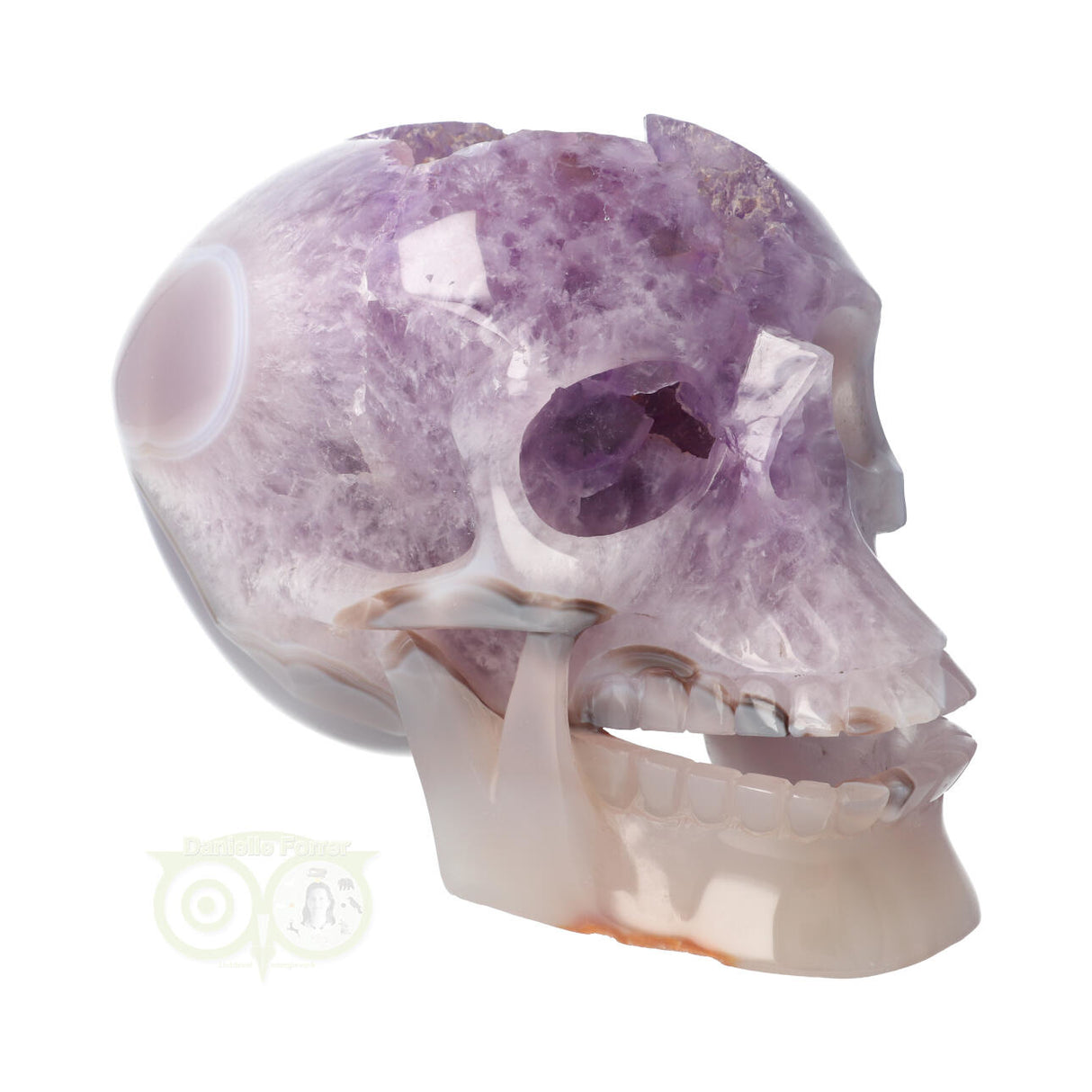 Amethist - Agaat Geode kristallen schedel 3.9 kg