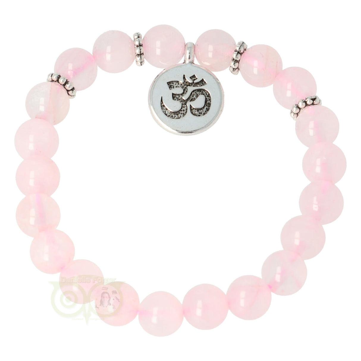 Rozenkwarts - elastische mala / armband met kralen