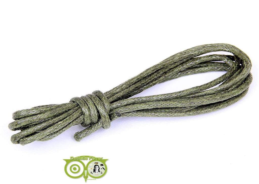 Wachsschnur 1,5 mm Grün / Armeegrün 1,2 m