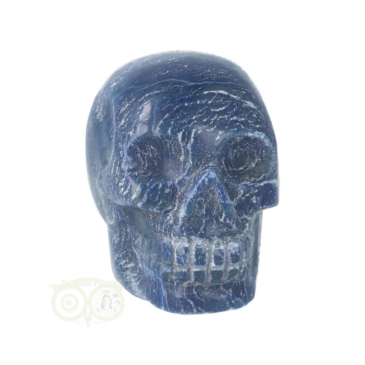 Blauer Quarz-Kristallschädel, 606 Gramm