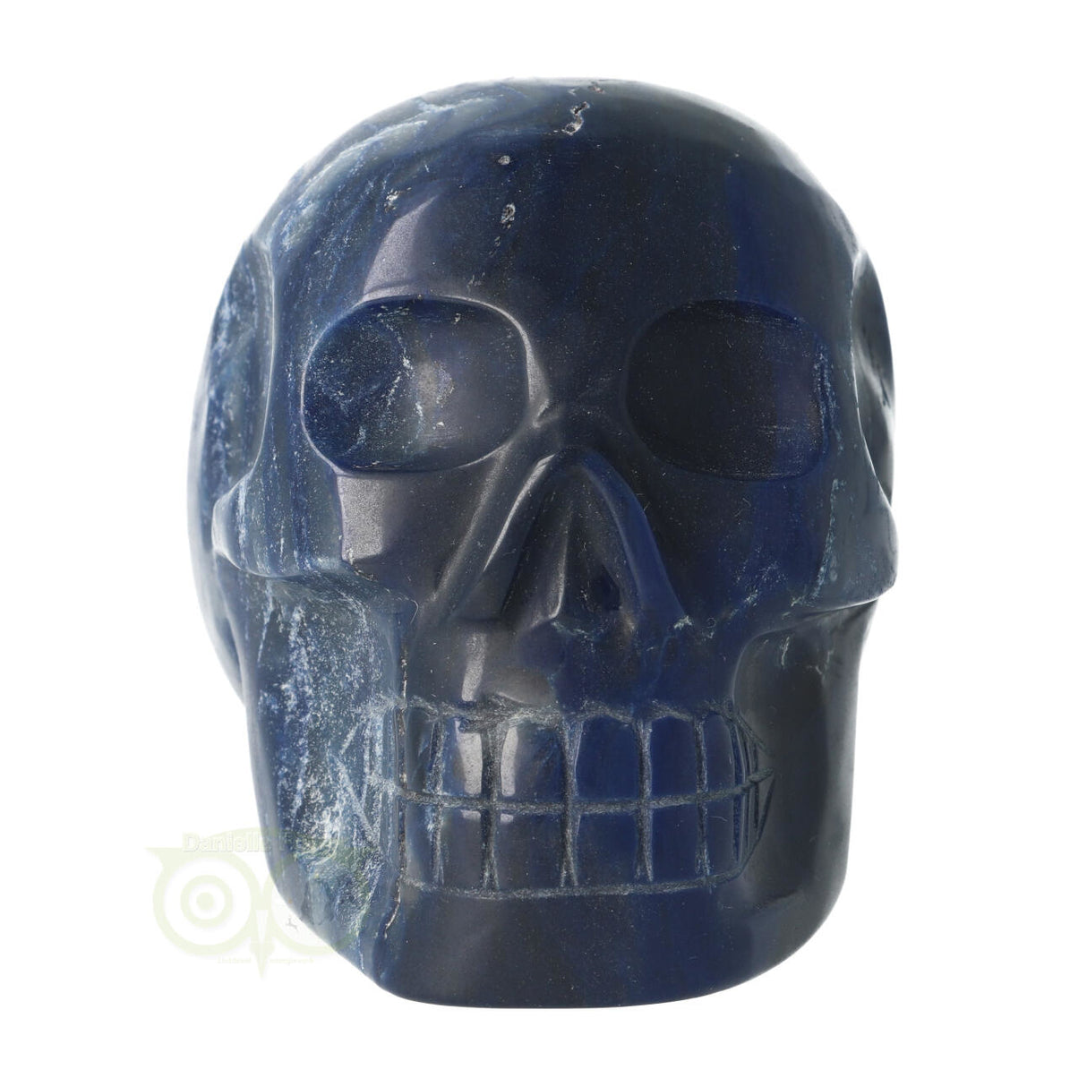 Blue quartz crystal skull 854 grams
